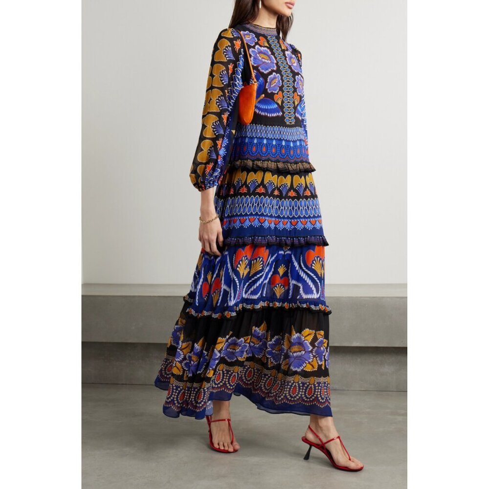 FARM Rio Blue Multi-Color Printed Maxi Dress - Picture 5 of 16